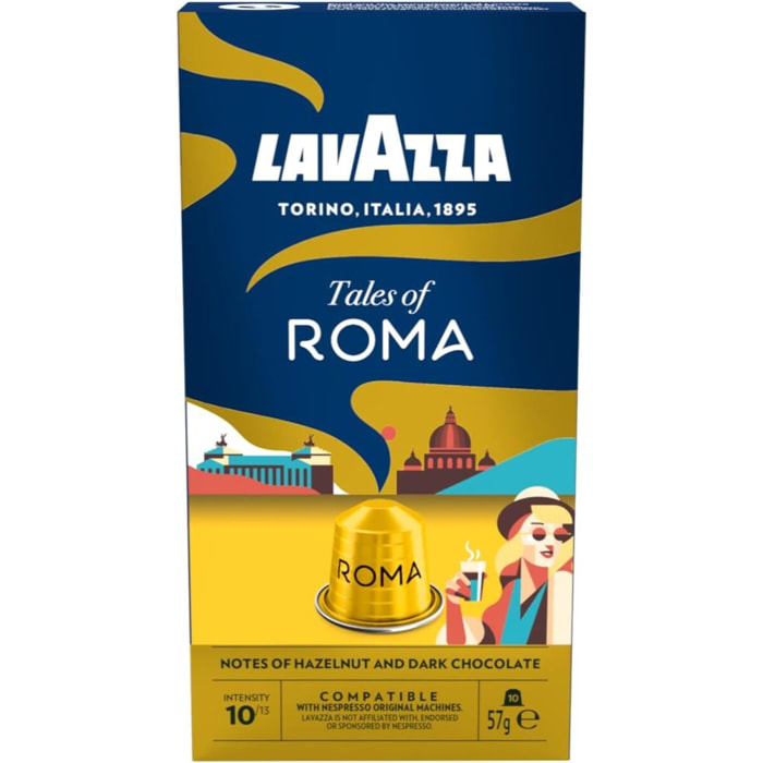 Tales Of Roma x10.  Capsules compatibles Nespresso en aluminium