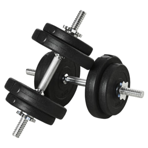 Conjunto de Mancuernas Ajustables de 20kg Juego de Pesas con Discos de 2,5/1,5 kg y Barras de Conexión de 2 kg Kit de Entrenamiento para Gimnasio en Casa
