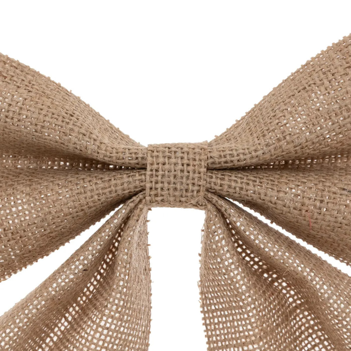 Noeud déco givré 20x24cm jute beige