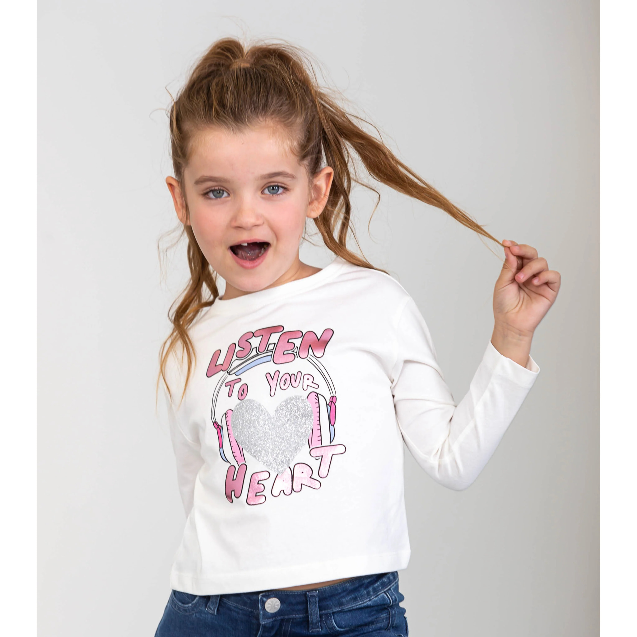 T-shirt Bambina Ecrù