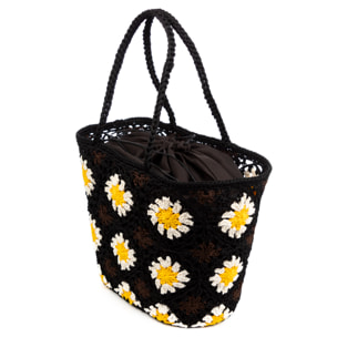 Basento Bolso de hombro Mujer. Fabricaco en algodón tejido artesanal a mano.