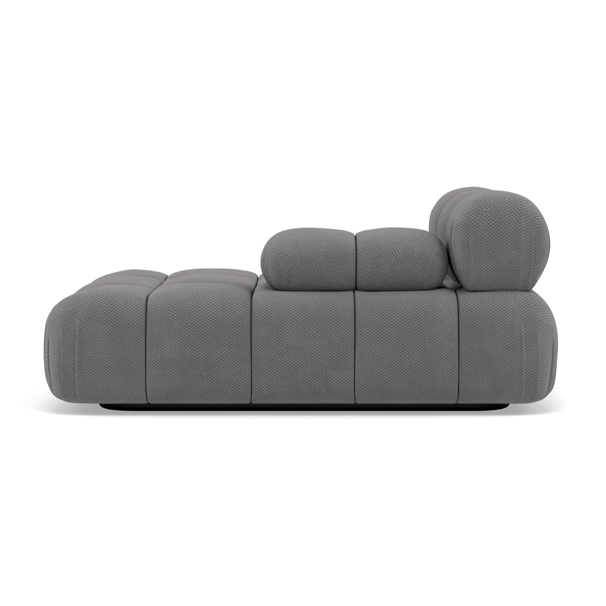 Ruby - module d'assise méridienne droite en velours texturé - Gris