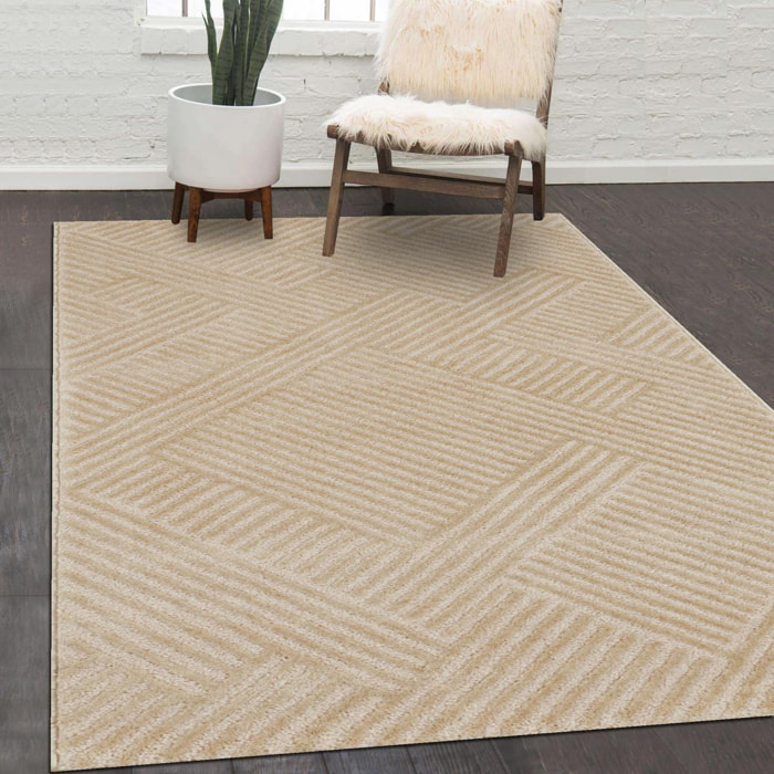 Tapis salon et chambre tissé motif géométrique DELU