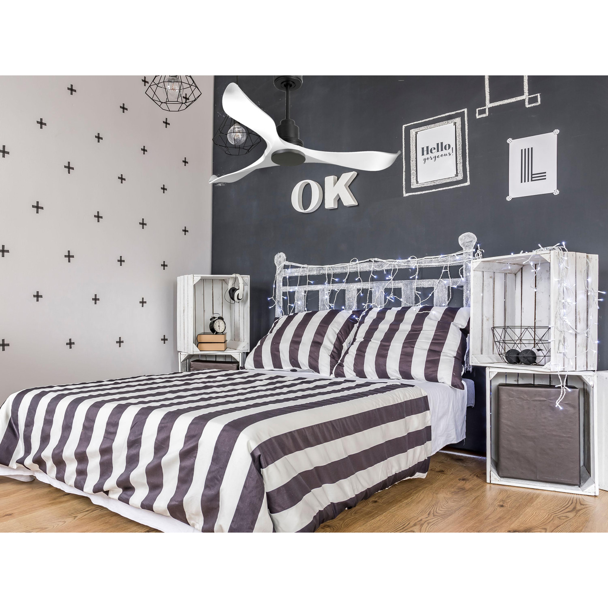 Ventilador de techo Reversible Termostato Wifi Motor DC Techos Inclinados Mando a Distancia Adaptador 2/3 Aspas Hypersilence Memoria VirginD132C0467173 PURLINE