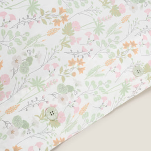 Funda almohada algodón flores Ferda color verde 100% Algodón percal