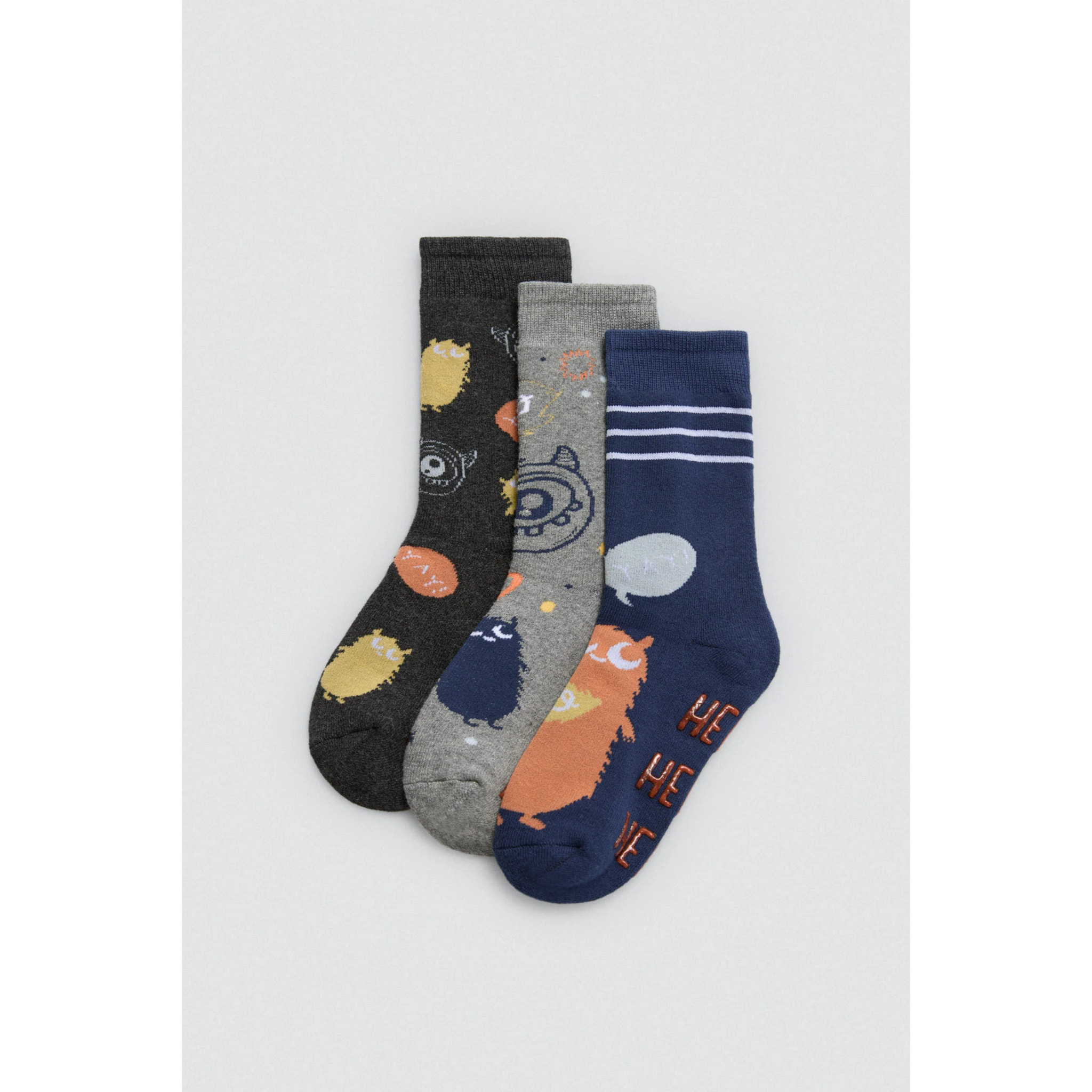 Confezione da 3 calzini termici antiscivolo per bambini Hello