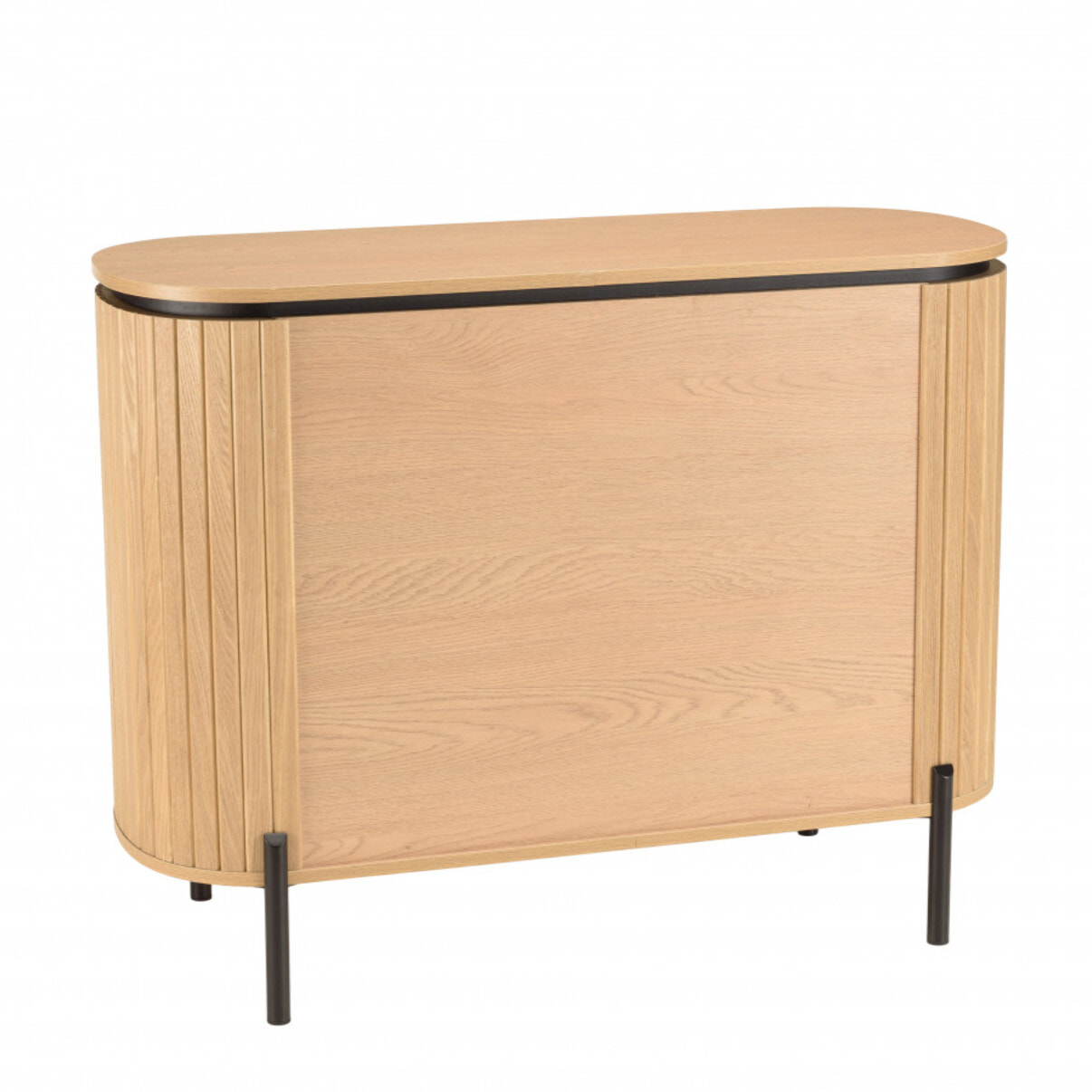 CHARLIE - Commode marron 3 tiroirs style rétro Pin pieds métal noir