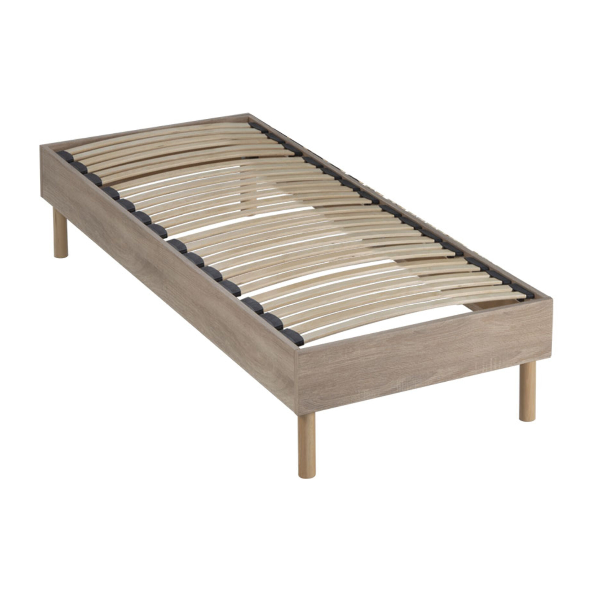 Ensemble Matelas Nuage 26cm avec Sommier couleur bois | 1 place
