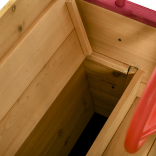 Bac à sable bateau de pirate en bois - voile d'ombrage, coffre rangement, gouvernail - bois sapin pré-huilé