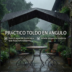 Pérgola de Jardín 3x3 m, Cenador de Jardín con Techo Inclinado, Dosel UPF30+ y Estructura de Metal Galvanizado, Pabellón para Exterior, Patio, Terraza, Gris Oscuro