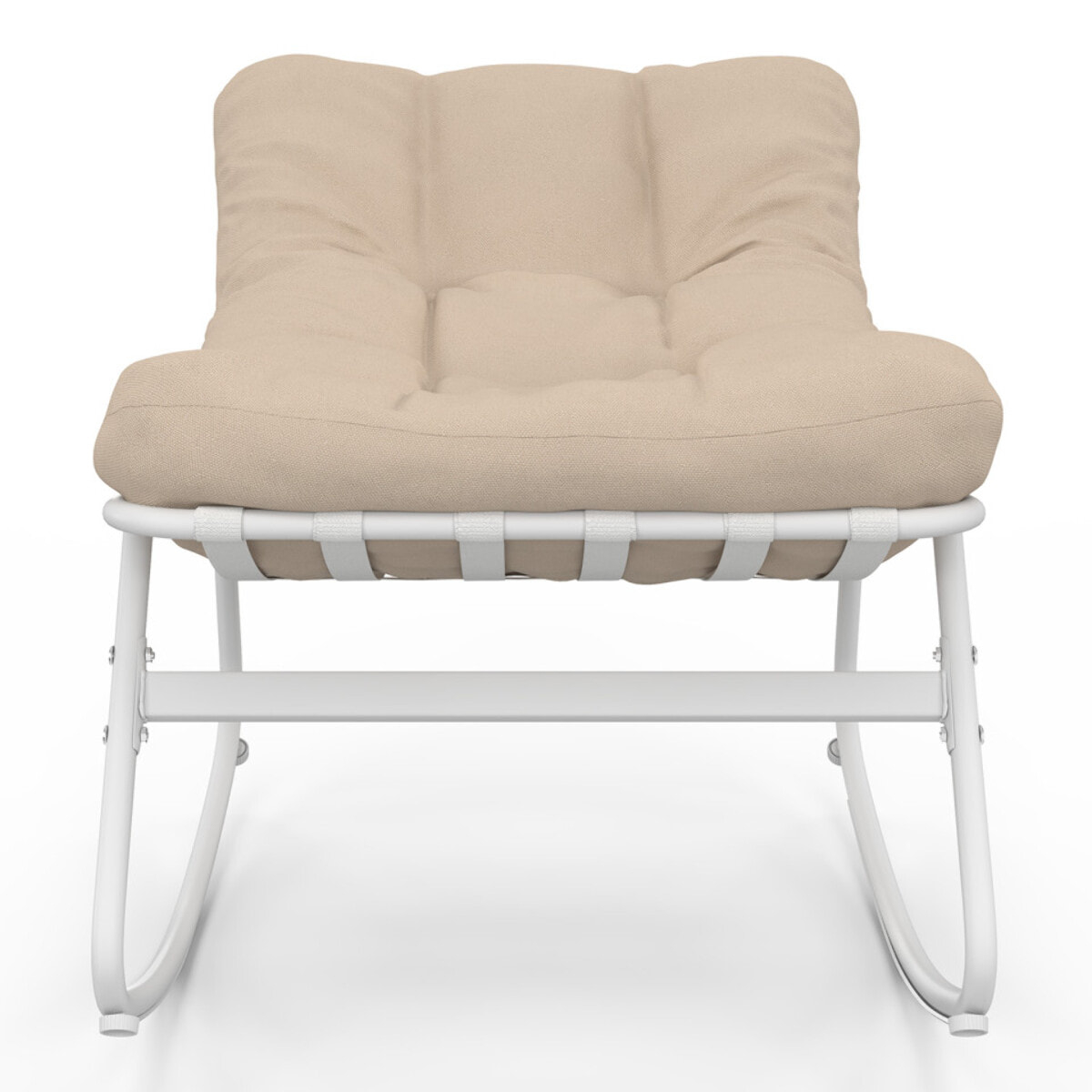 Fauteuils de jardin à bascule Ariane coussin beige - lot de 2