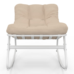 Fauteuils de jardin à bascule Ariane coussin beige - lot de 2