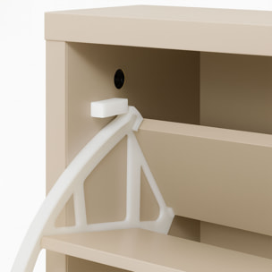 Plana - Scarpiera Salvaspazio 3 Ante 55x116x25 cm 18 Paia in Legno Tortora