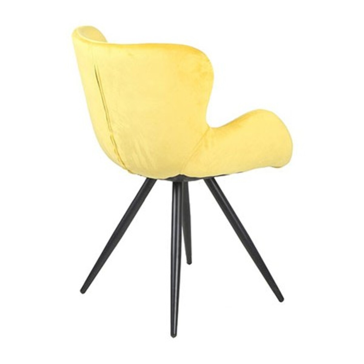 Chaise en velours avec piètement en métal noir - LILOU