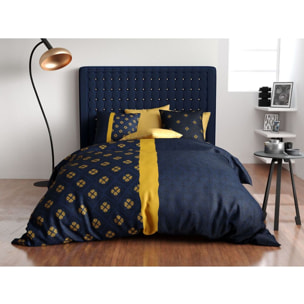 Parure housse de couette coton noir