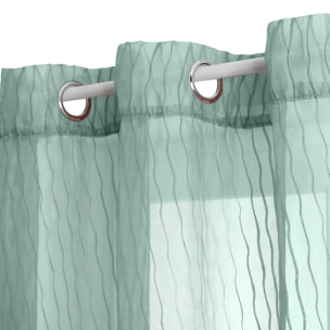 Voilage Mila rayures texturées140x240cm vert céladon