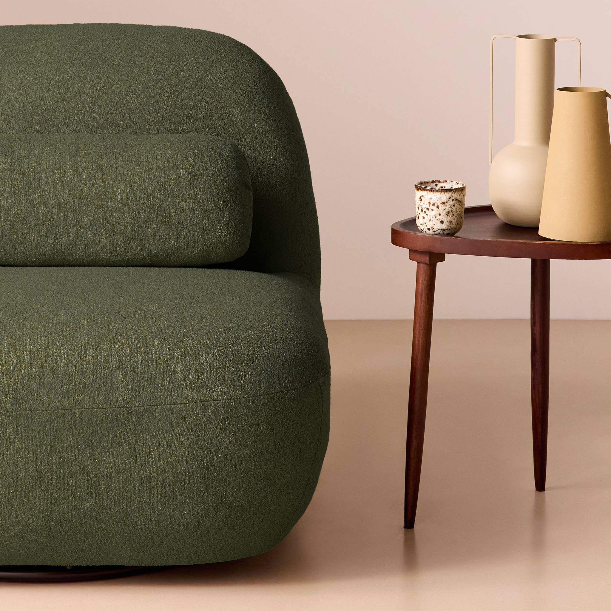 Fauteuil pivotant 360 bouclette texturée SPINO