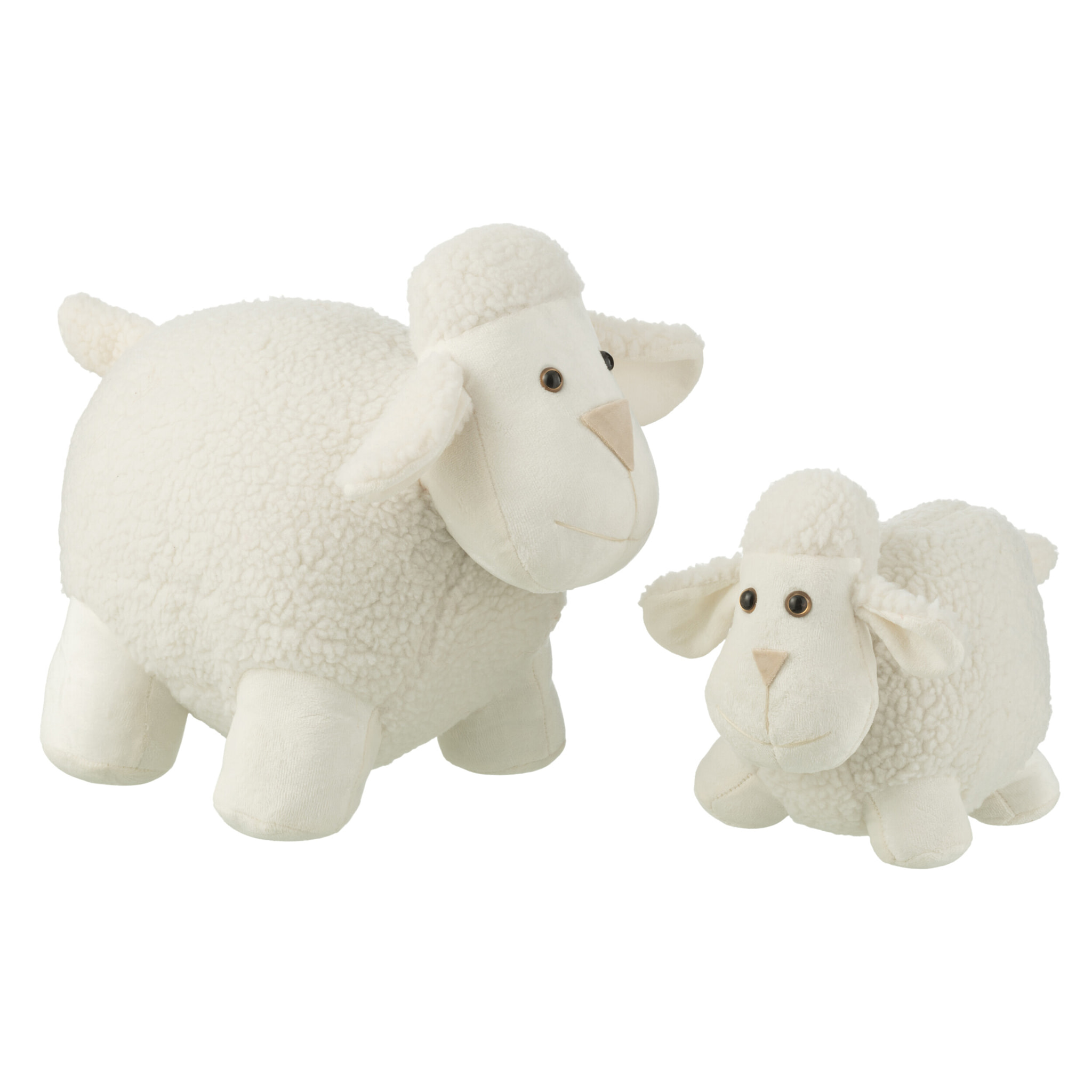 J-Line butoir de porte Mouton - polyester - blanc - H31 cm - 1,8 kg