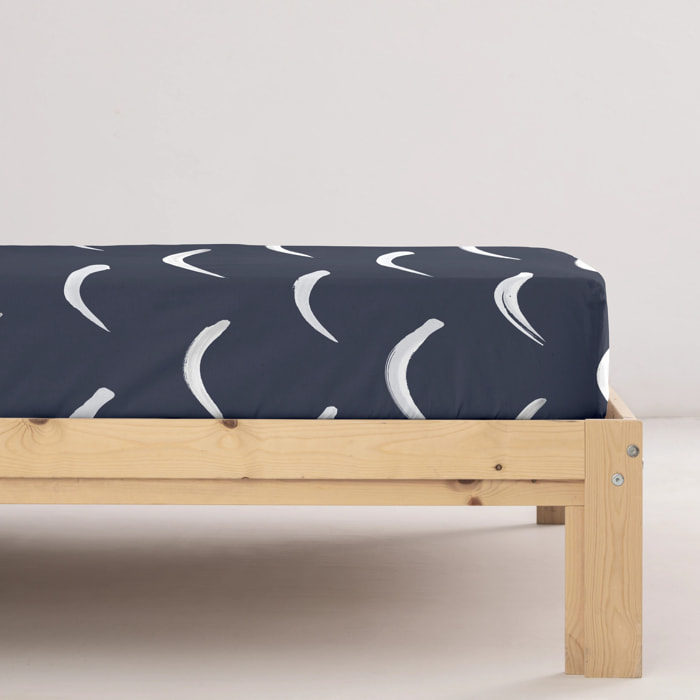 Drap-housse percale 200 fils Calella Bleu