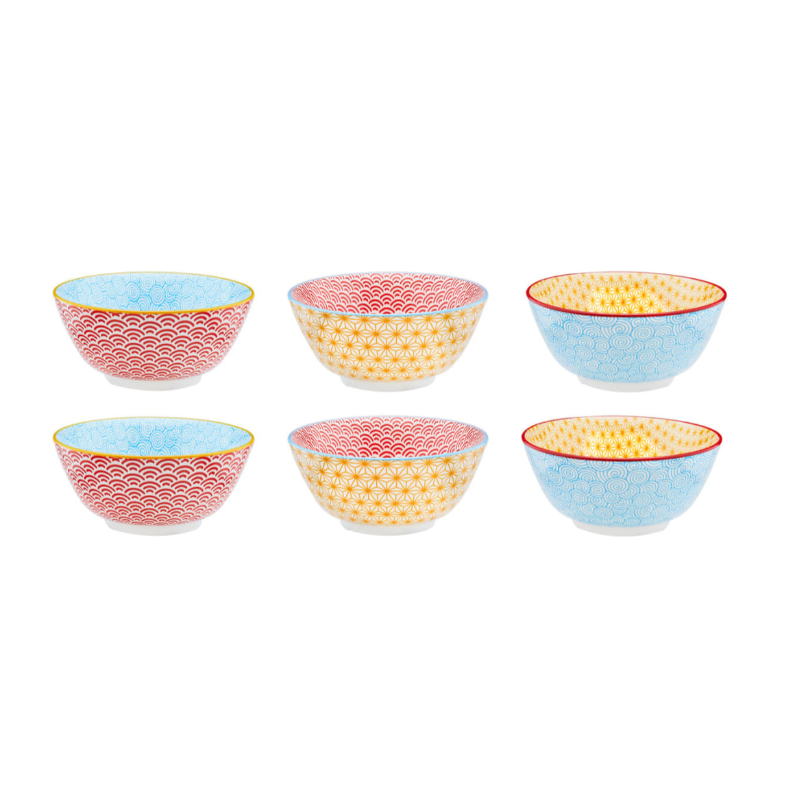 Bol PATTERN Ø15cm - 6 pièces - Color