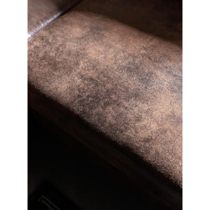 Lilly - Canapé d'angle gauche - 4 places - convertible avec coffre - en microfibre - Marron