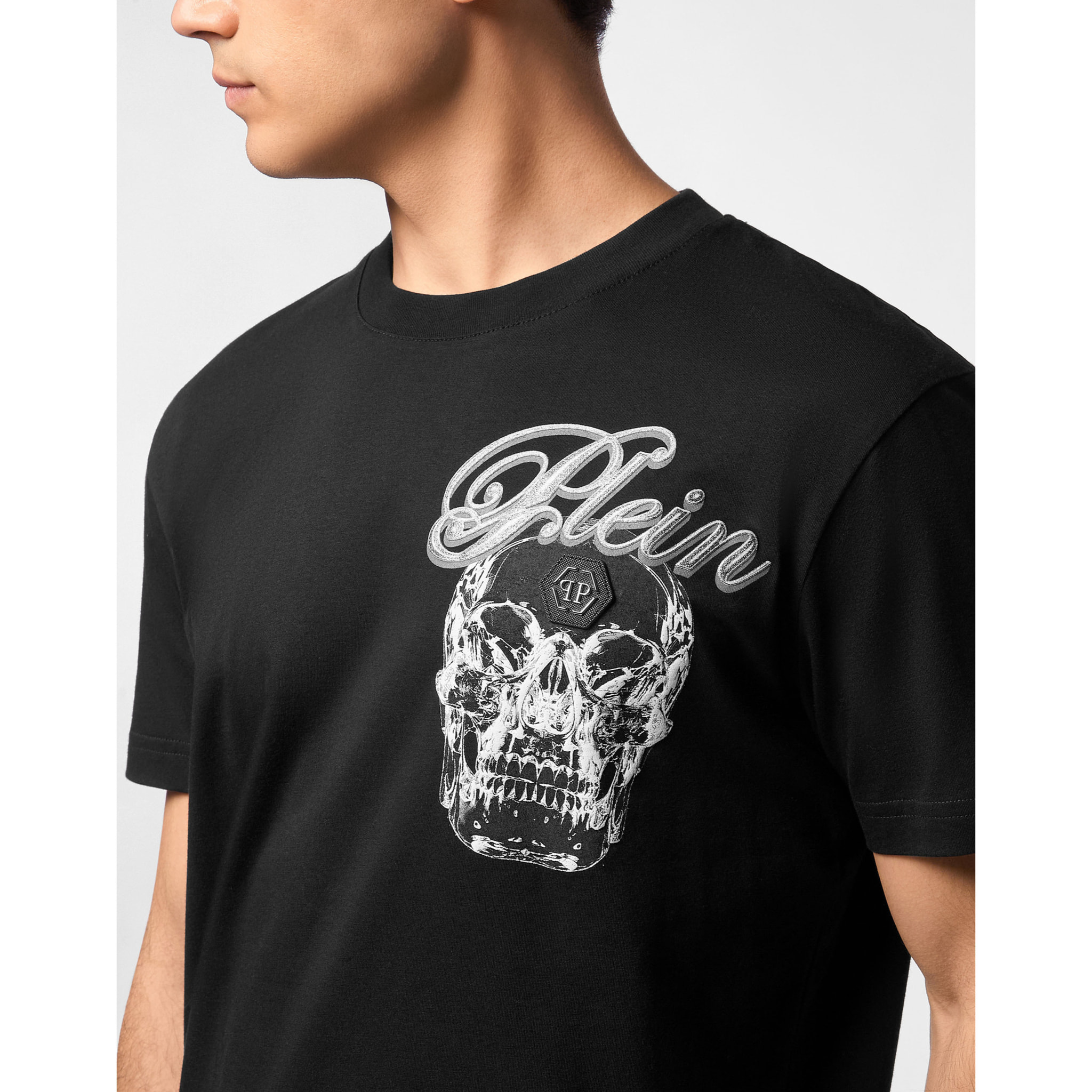 PHILIPP PLEIN Camiseta de cuello redondo y manga corta SKULL