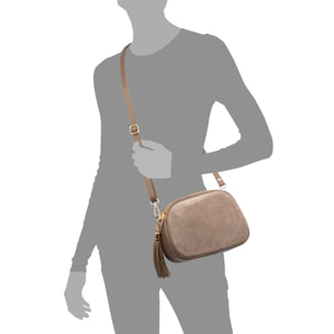 Aliminusa bolso bandolera Mujer. Piel auténtica Gamuza y Dollaro.