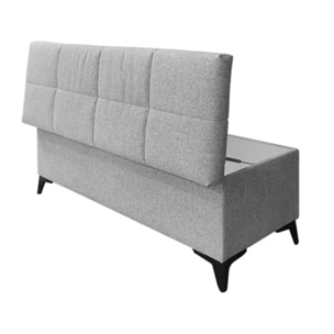 Banc de lit avec coffre de rangement en tissu gris - TRESSERVE