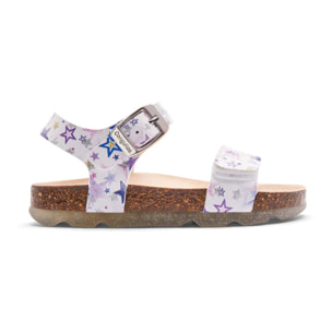 Sandalias Niña Cierre Hebilla Estampado Estrellas Multicolor