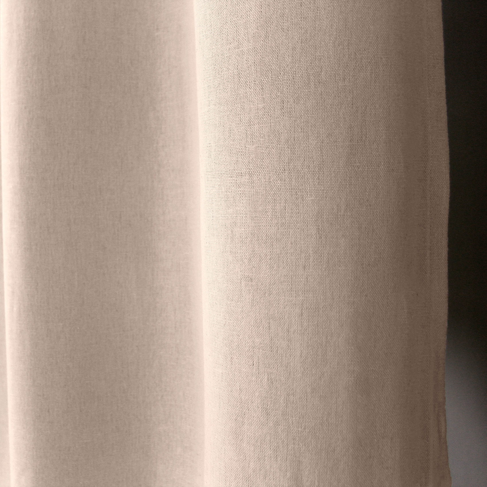 Rideau en coton recyclé  - Effet chiné - Naturel