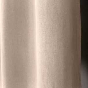 Rideau en coton recyclé  - Effet chiné - Naturel