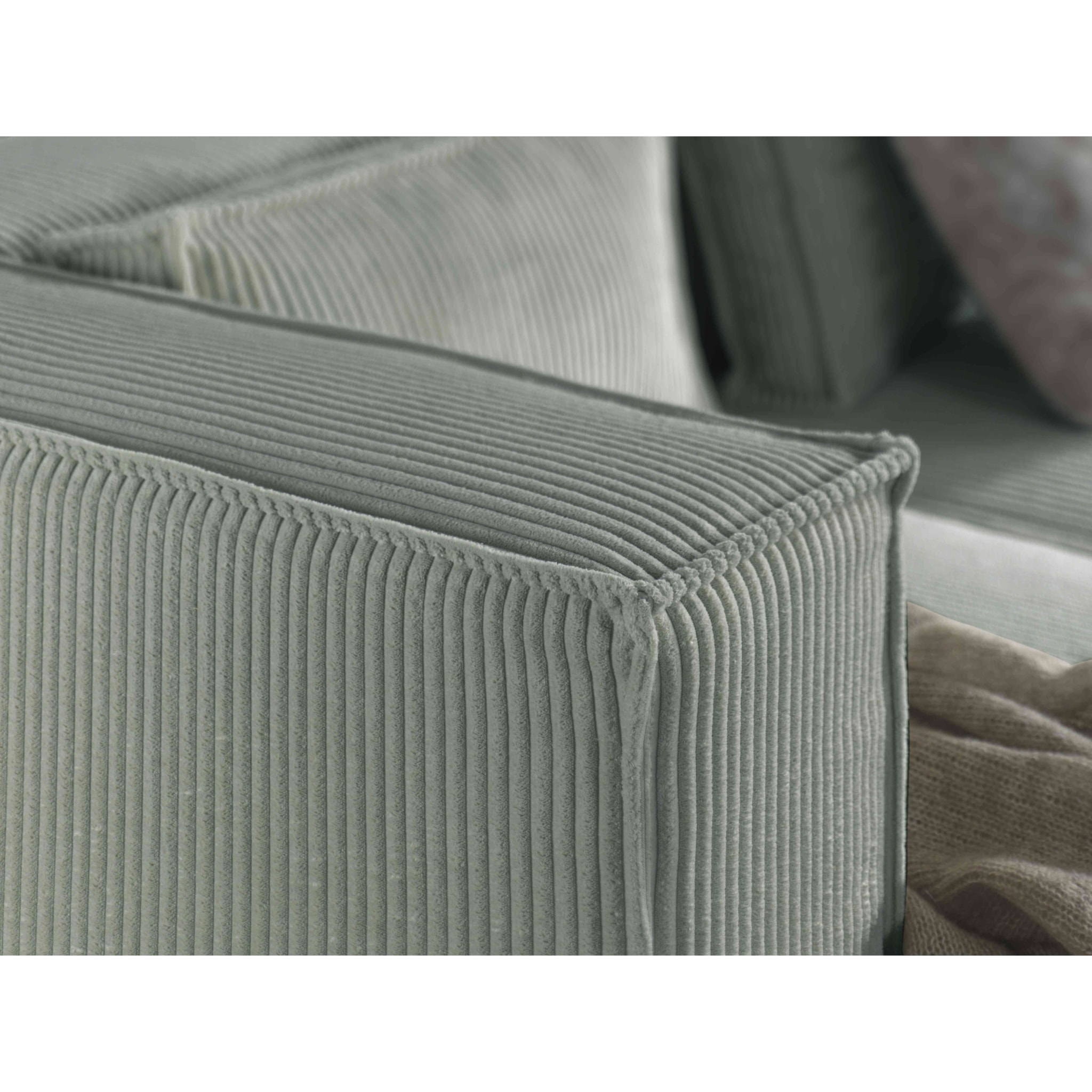 Stella - canapé panoramique en U - 7 places - en velours côtelé - Bleu