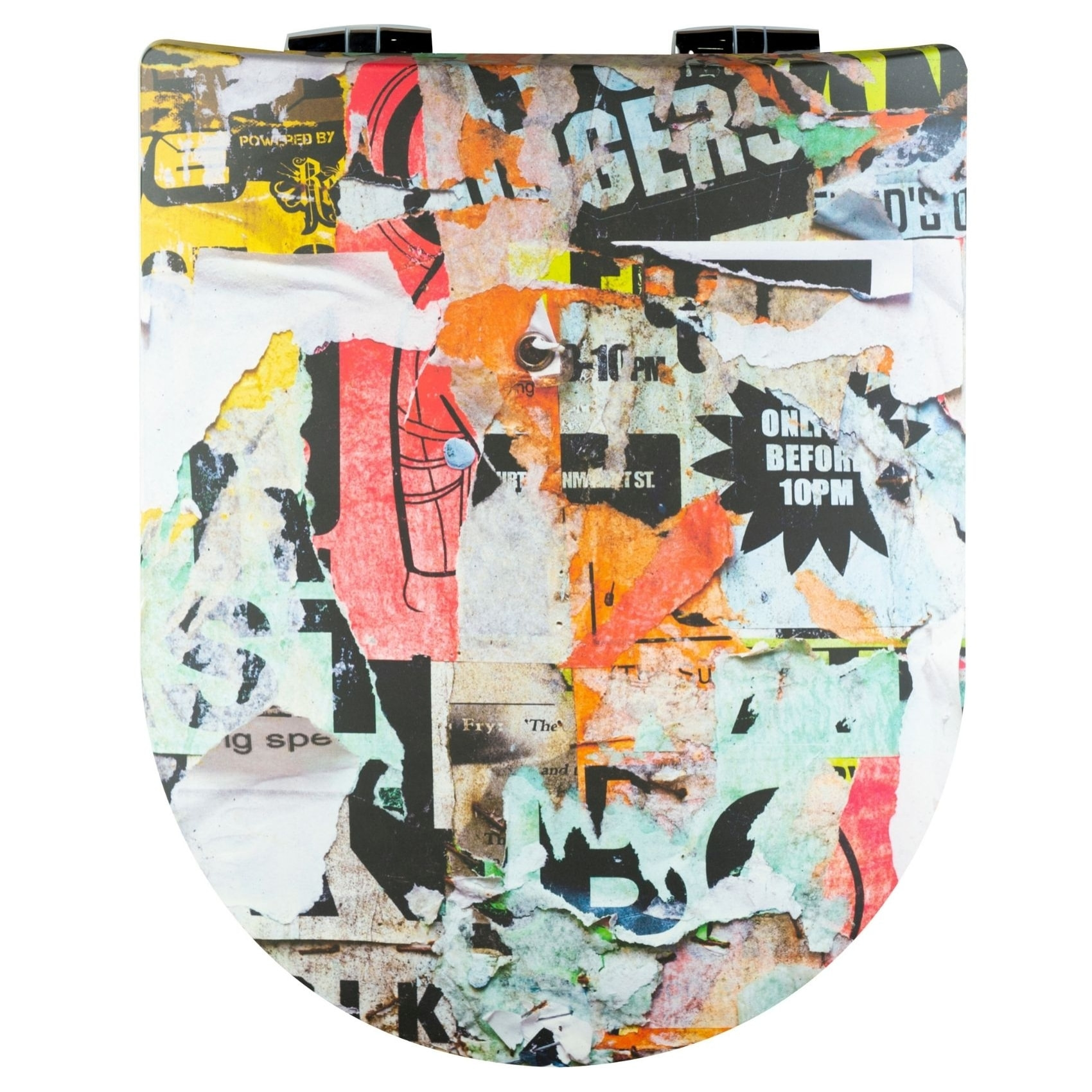 Abattant wood slim Dble descente assistée imprimé graffs - Cuivre