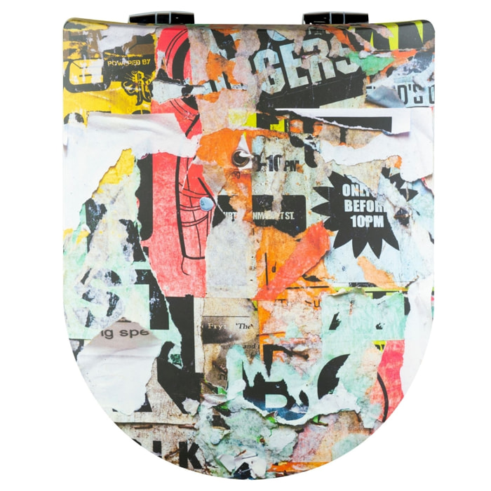 Abattant wood slim Dble descente assistée imprimé graffs - Cuivre