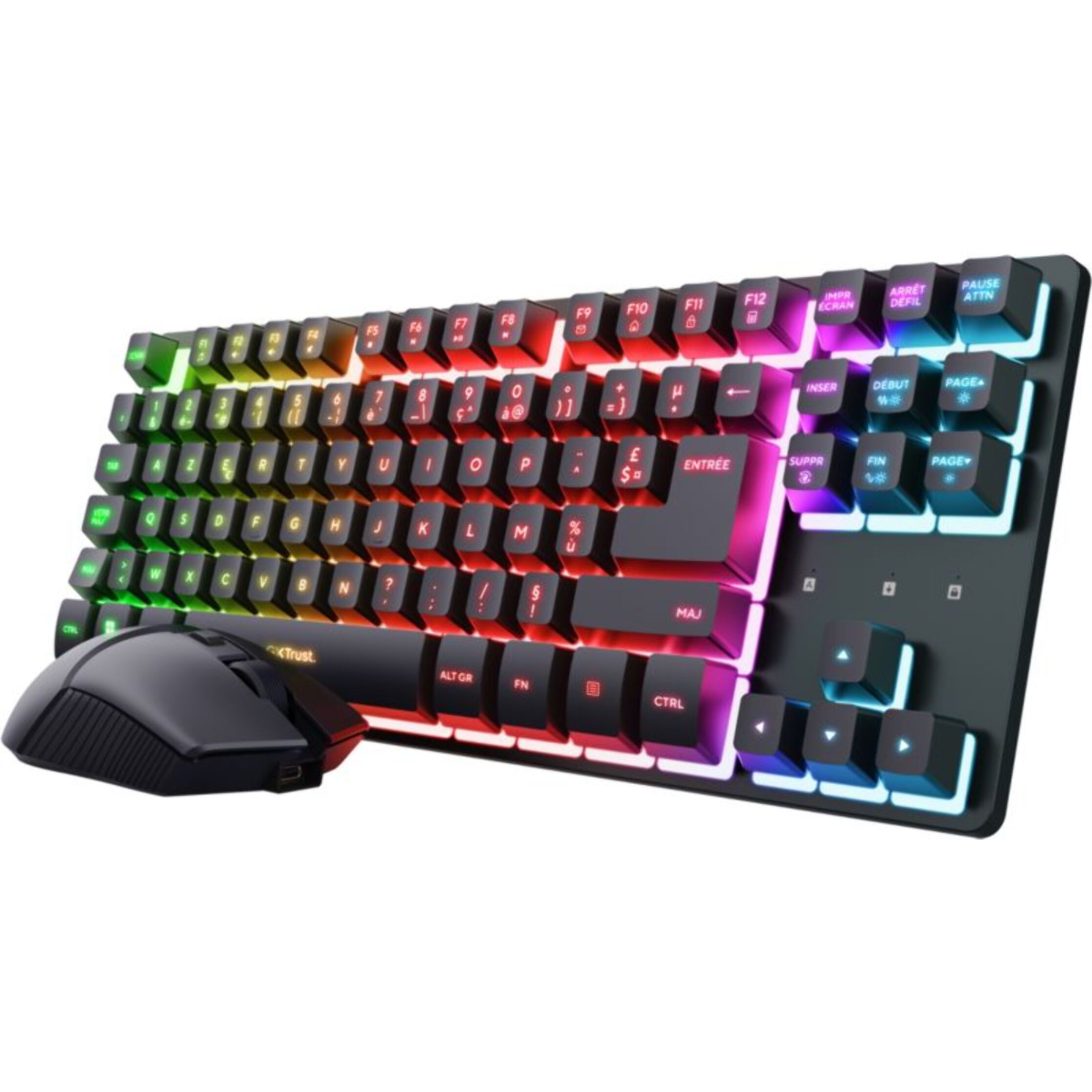 Pack clavier et souris gamer TRUST Combo TKL THADO RGB