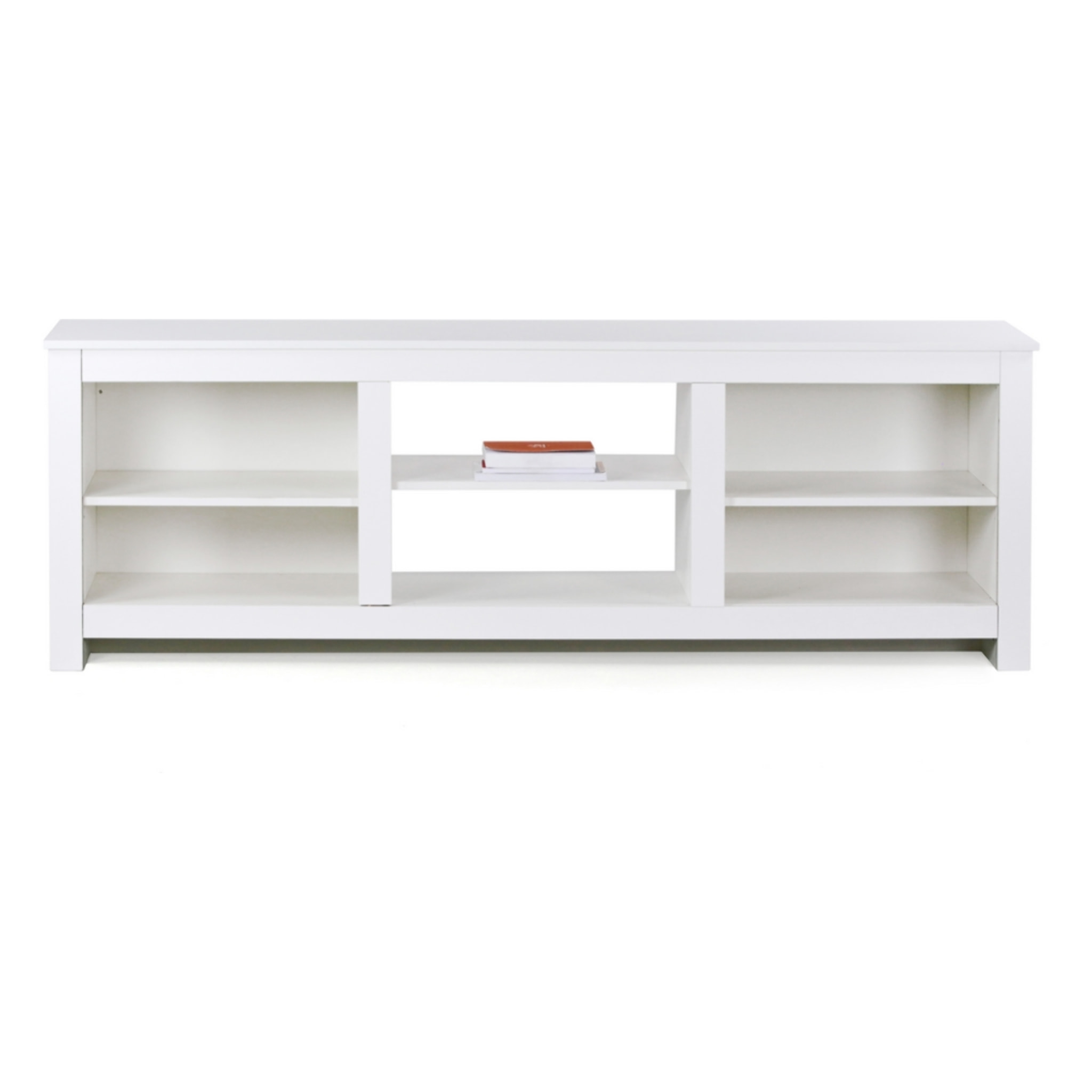 Mobile TV design bianco 180X42X60 cm con 6 ripiani