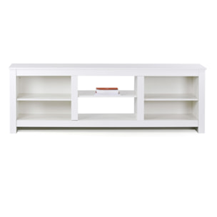 Mobile TV design bianco 180X42X60 cm con 6 ripiani