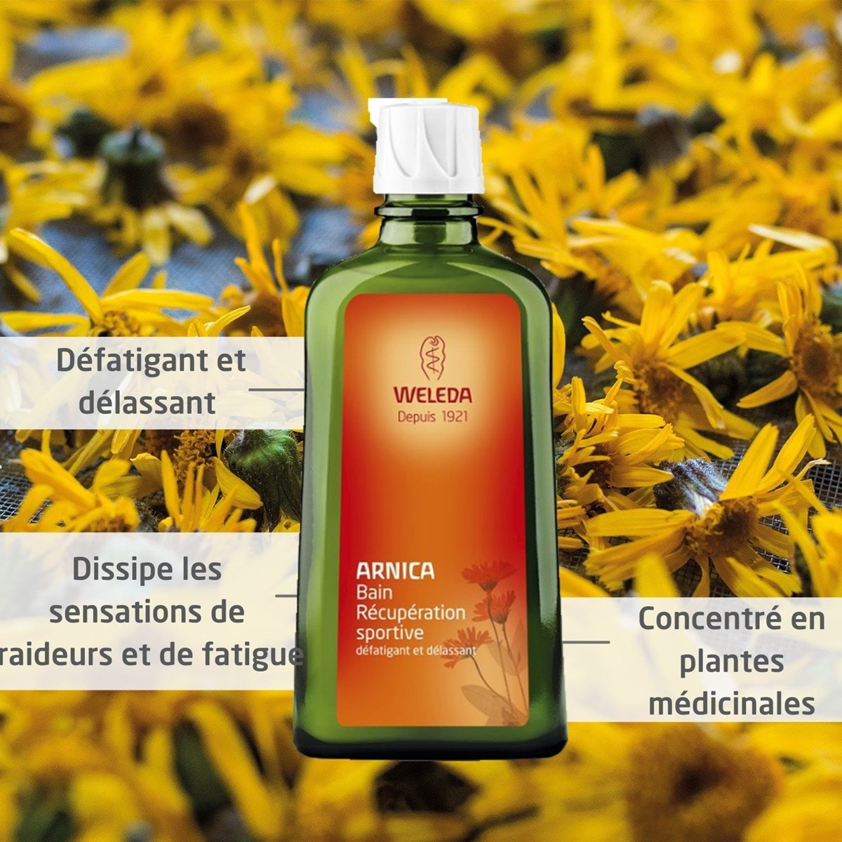 WELEDA - Duo  Bain Récupération sportive à l'Arnica - Défatigant et délassant -  Vegan*- Certifié Natrue**- Flacon 200 ml  x 2