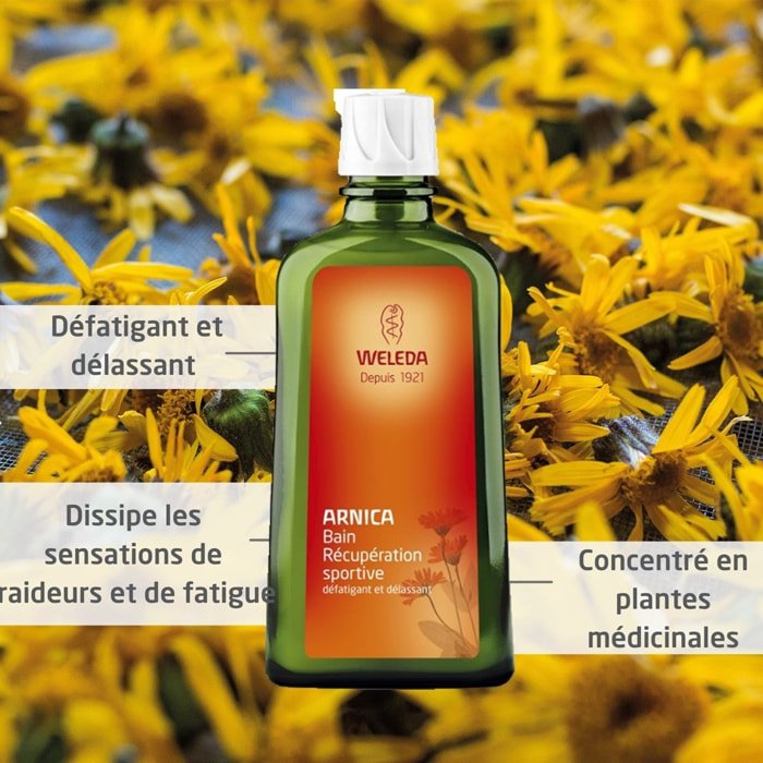 WELEDA - Duo  Bain Récupération sportive à l'Arnica - Défatigant et délassant -  Vegan*- Certifié Natrue**- Flacon 200 ml  x 2
