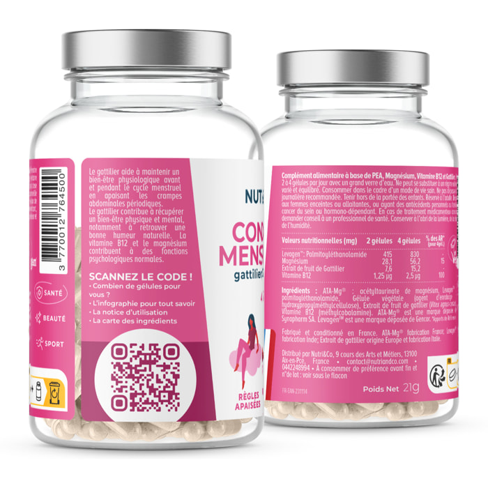 Nutri&Co Confort Menstruel Règle Douloureuses SPM & Confort du Cycle - 40 gélules