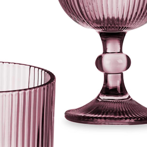 PACK 6 COPAS VINO 260ML ROSA RAYAS