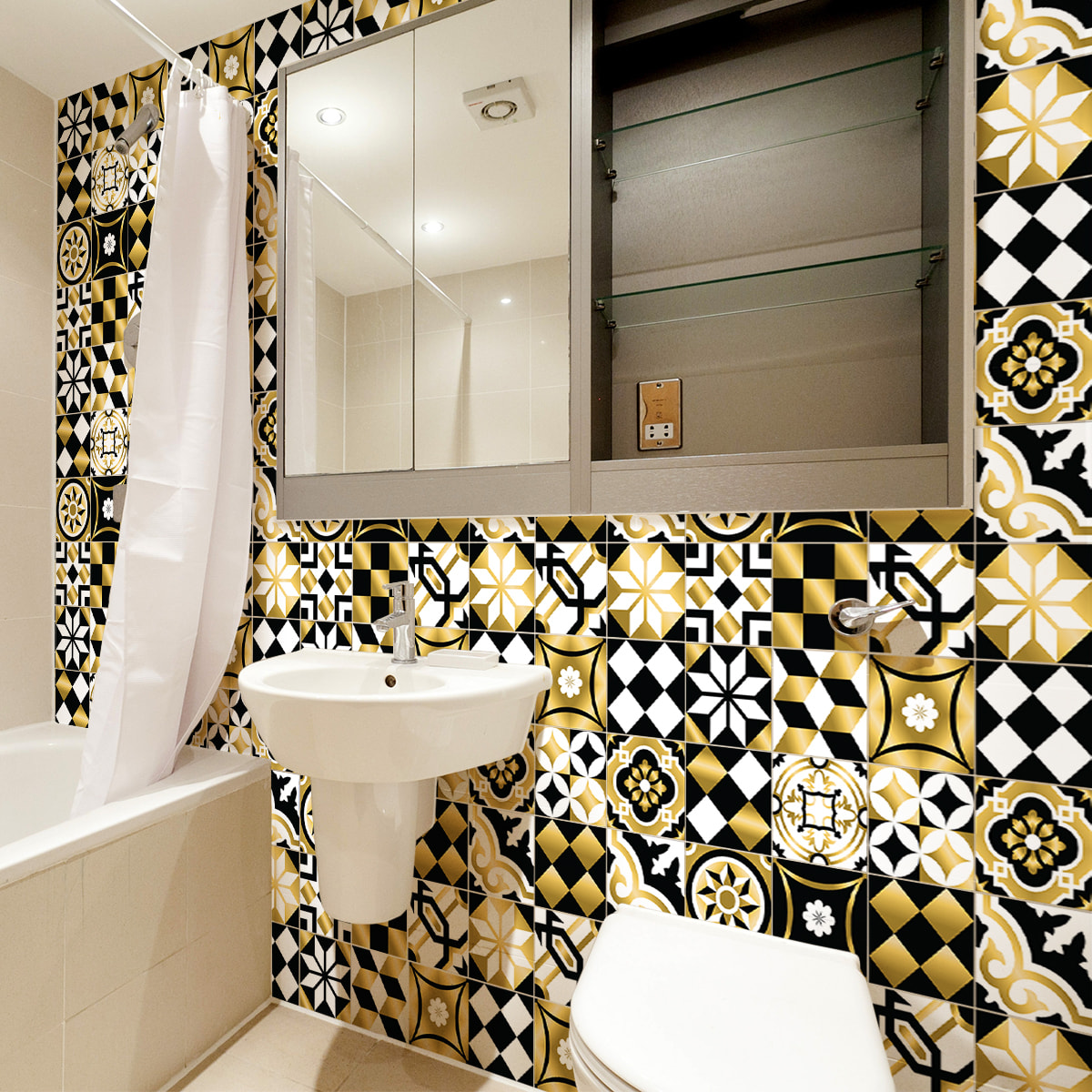 Stickers muraux - Sticker Mural Carrelage adhésif Cuisine Salle de Bain - 30 STICKERS CARRELAGES AZULEJOS MISSIMA
