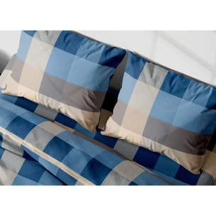 Copripiumino Parure Sacco 100% Cotone Scotland Azzurro