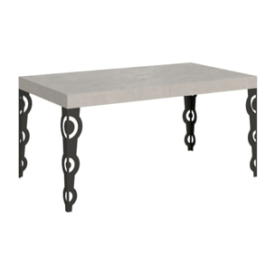 Table extensible 90x160/264 cm Karamay cachemire pieds anthracite
