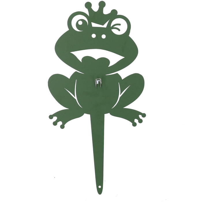 Portazampirone in metallo rana verde cm18x2x36