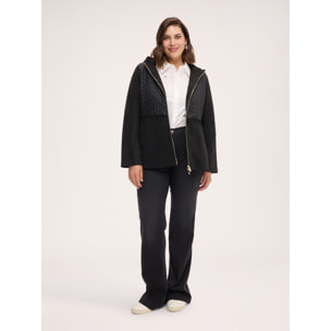 Fiorella Rubino - Chaqueta bimaterial soft touch - Negro