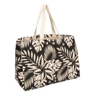Sac de shopping en coton à motif jungle 50x35cm
