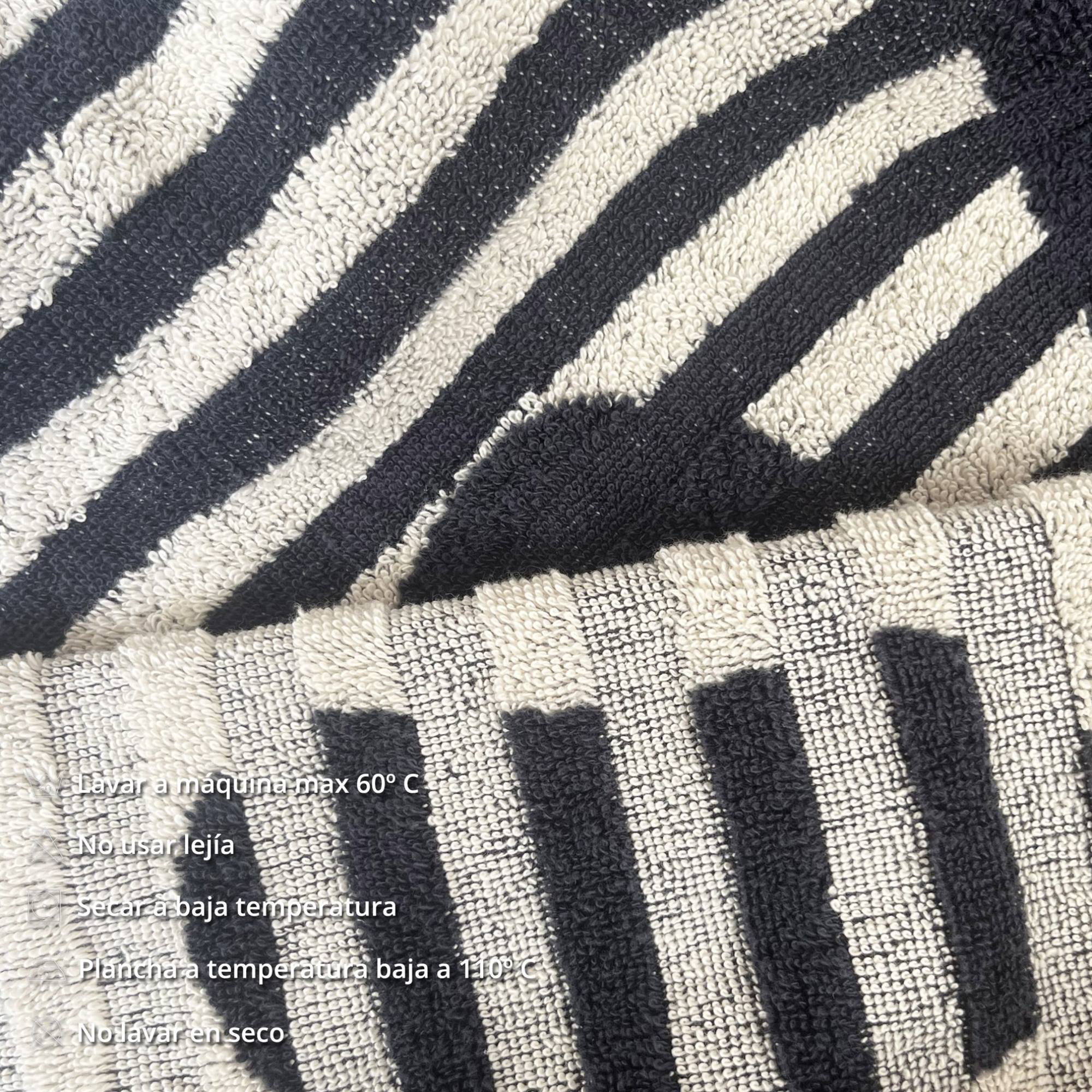 Juego de 2 toallas 90x180cm 100% algodón 500gsm beige + azul marino scalpers home