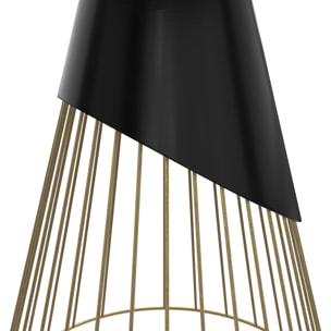 Table d'appoint ronde en métal noir et laiton D45 cm - Corry