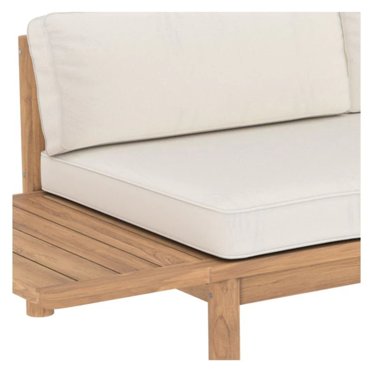 Canapé de jardin 2 places en bois de teck massif et tissu - Nadila